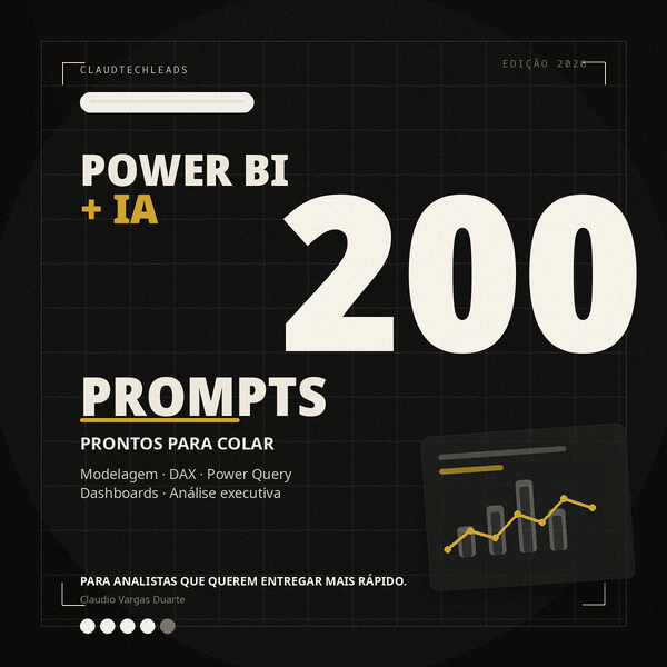 Capa do Pack 200 Prompts Power BI + IA